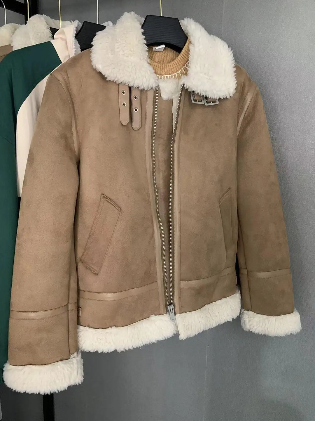 Warm Suede Cashmere Fleece Coat