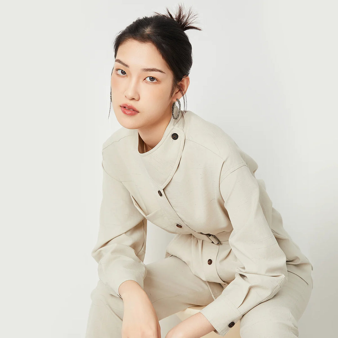 Sophisticated Warm Wool Slim Trench Coat