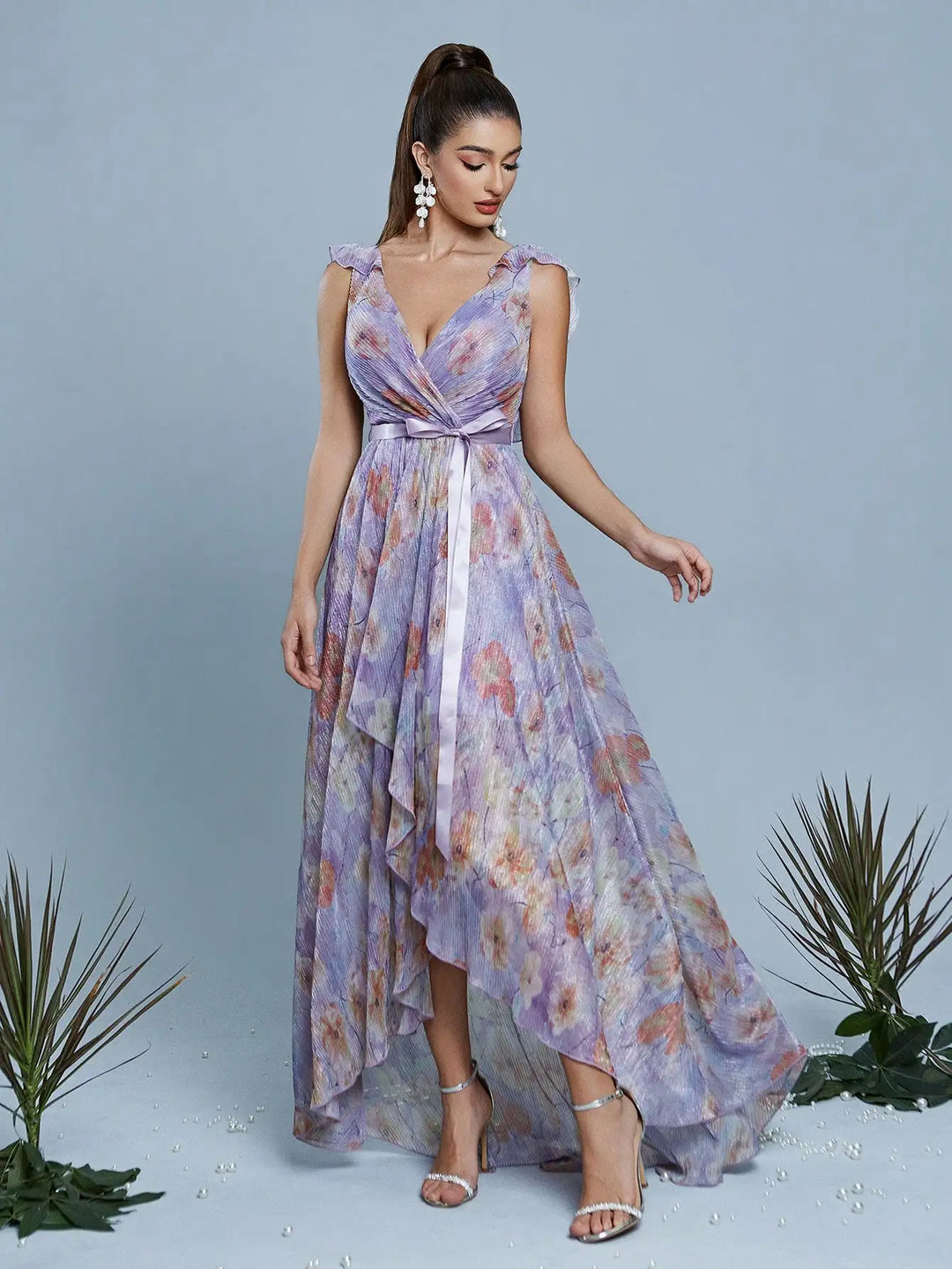 Stylish Asymmetrical Bow Party Dress