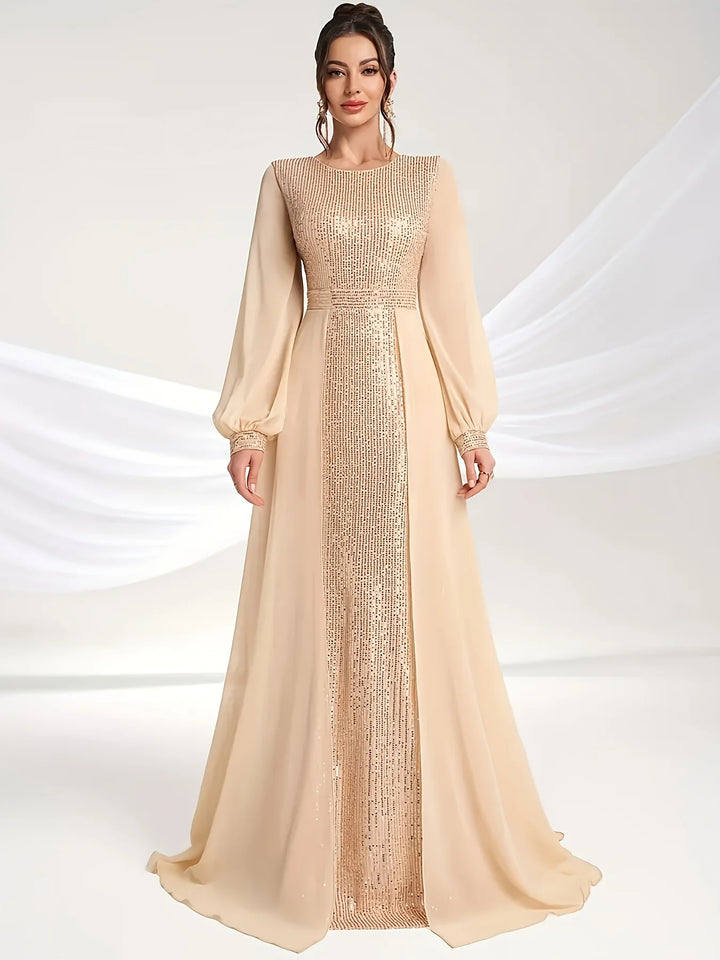 Charming Chiffon Paneled Evening Gown