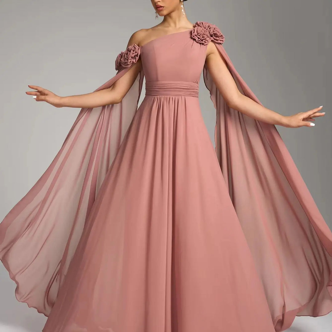 Beautiful Long Draped Chiffon Dress