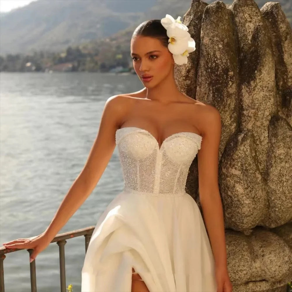 Sophisticated Beaded Wedding Dress