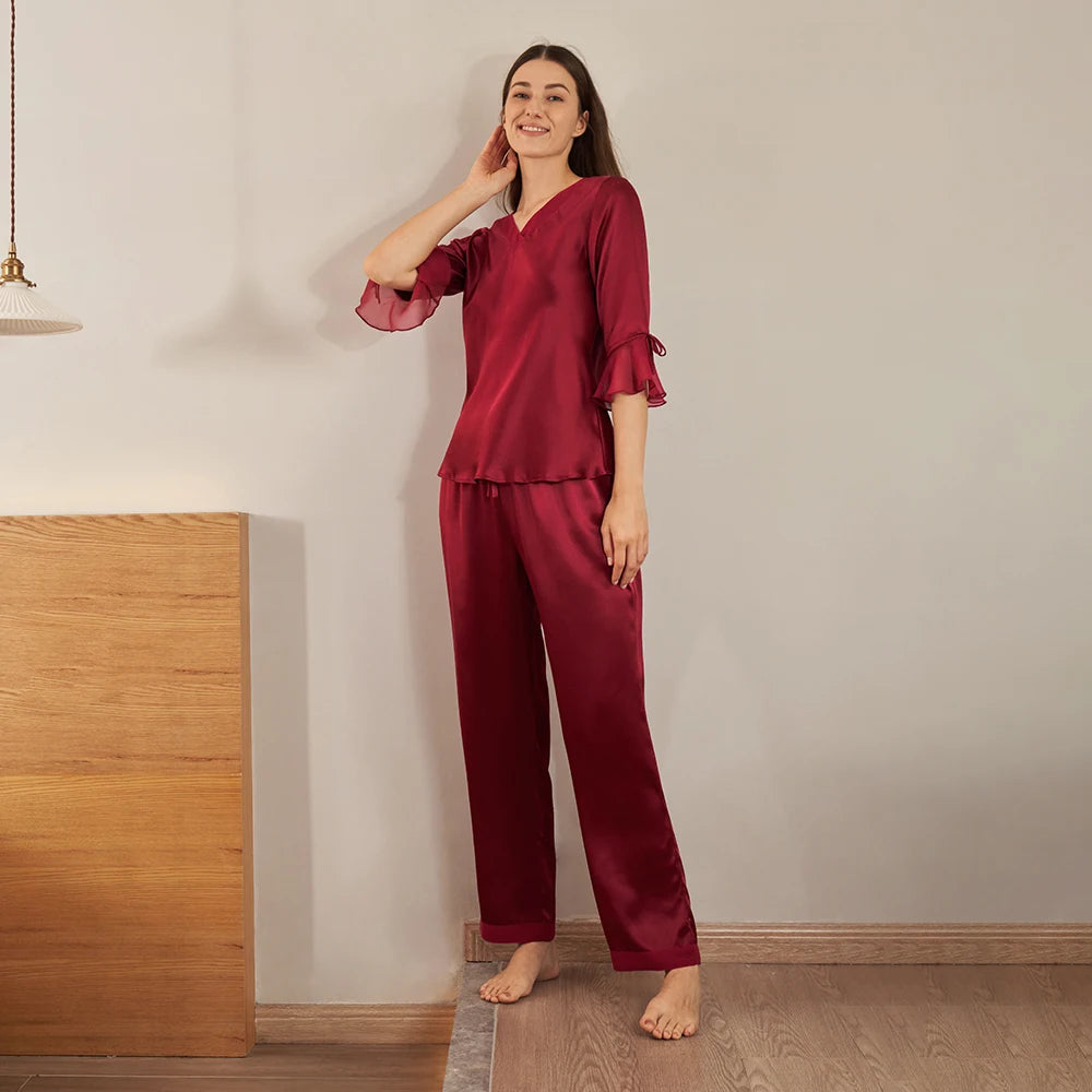 Refined Pure Silk Pajama Set