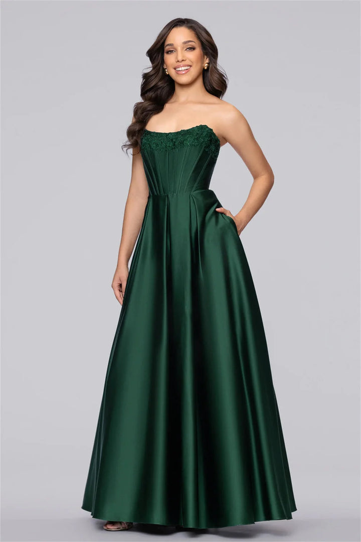 Regal Off-the-shoulder Satin Prom Gown