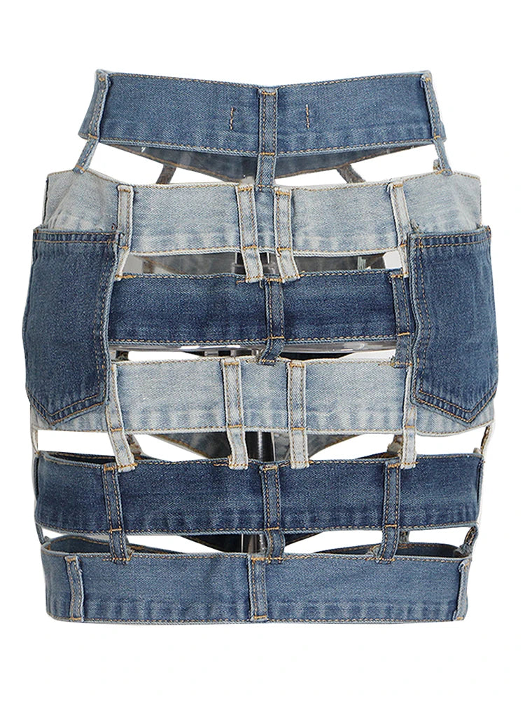 Stylish Single Breasted Mini Skirt