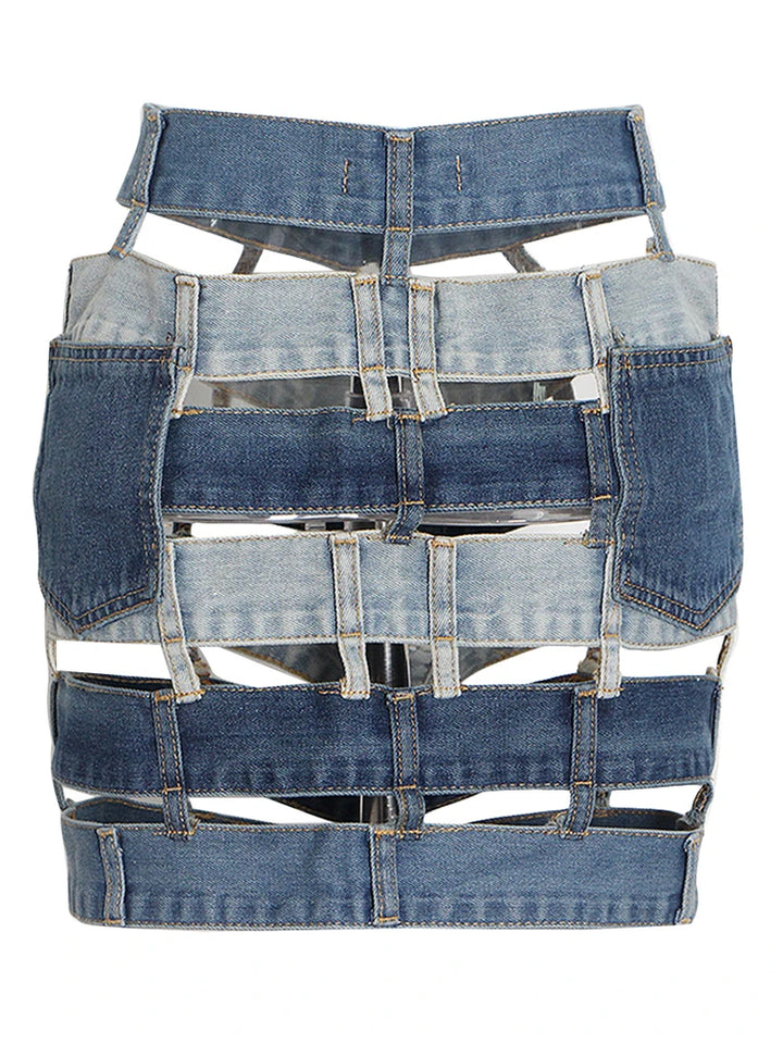 Stylish Single Breasted Mini Skirt