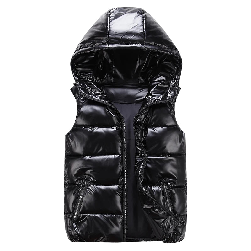 Short Hooded Cotton Padded Vest