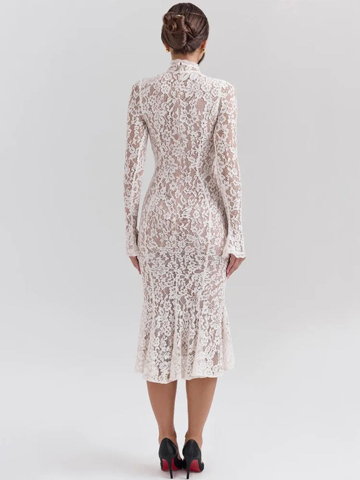 Lovely Lace Long Sleeves Mini Party Dress