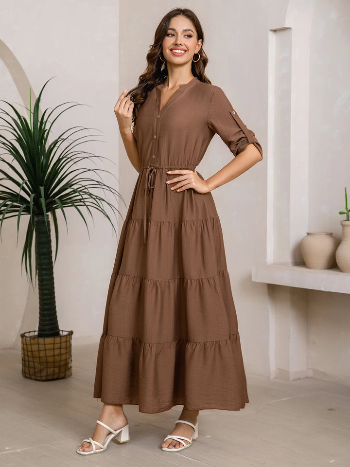 Sweet Layered A-Line Casual Dress