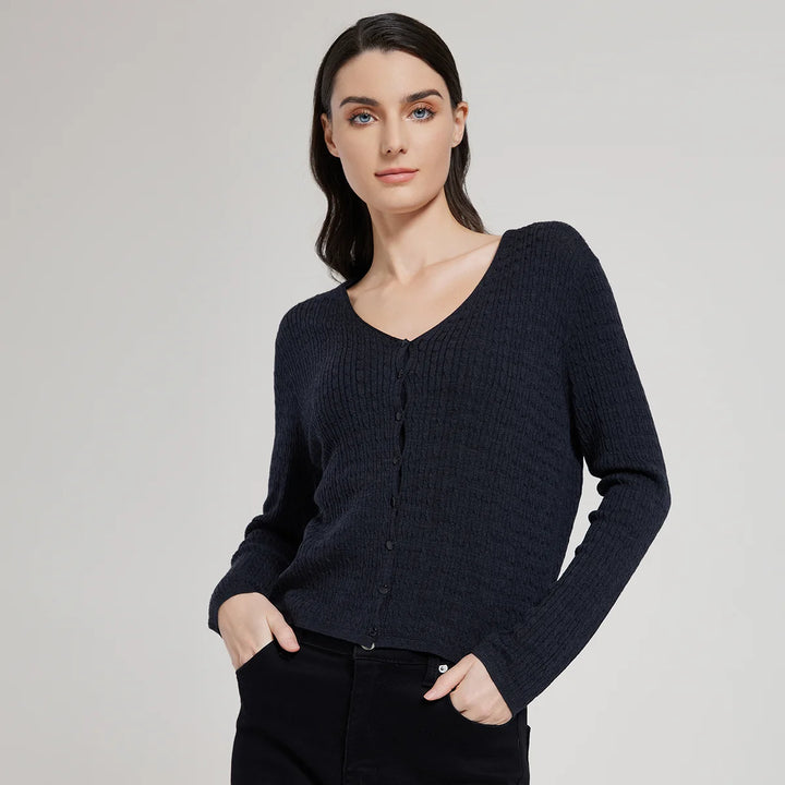 Smart Wool Blend Knitted Cardigan