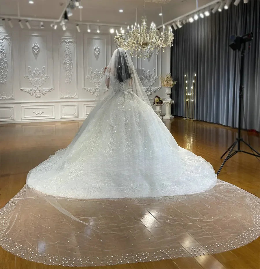 Alluring Beaded Arabian Wedding Ball Gown