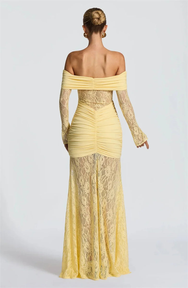 Beauteous See Through Strapless Maxi Dress