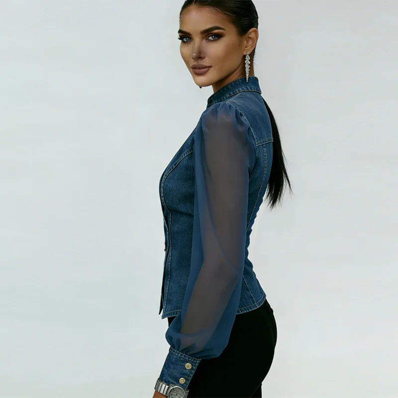 Elegant Button Down Denim Shirt