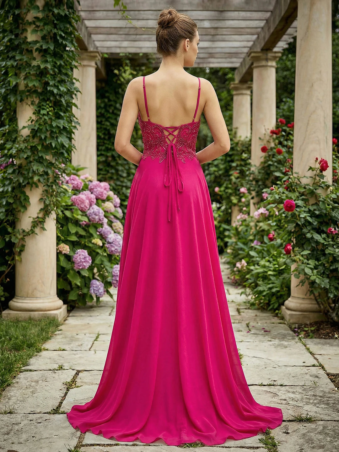Sweet Beaded A-Line Evening Gown