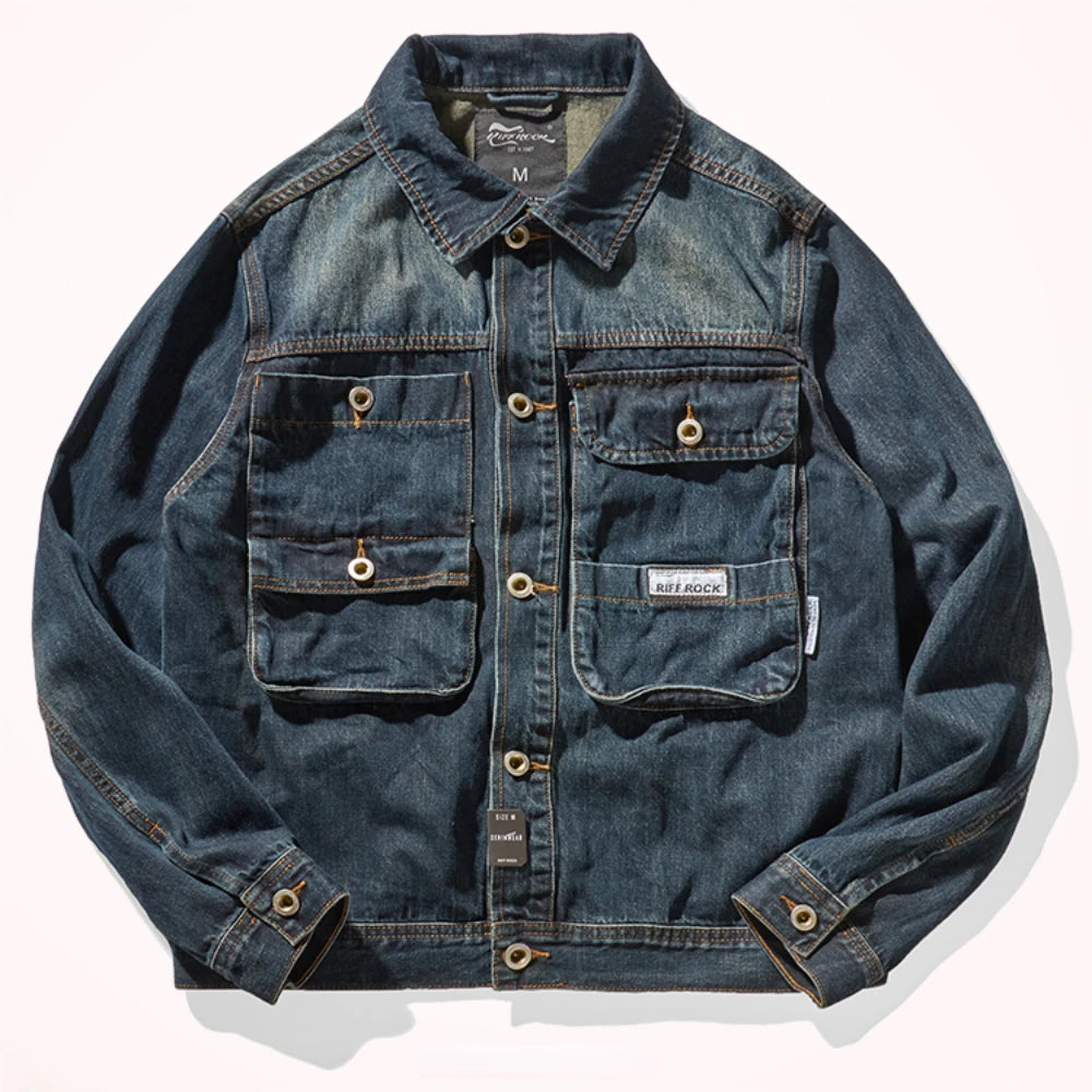 Old Washed American Style Denim Loose Jacket