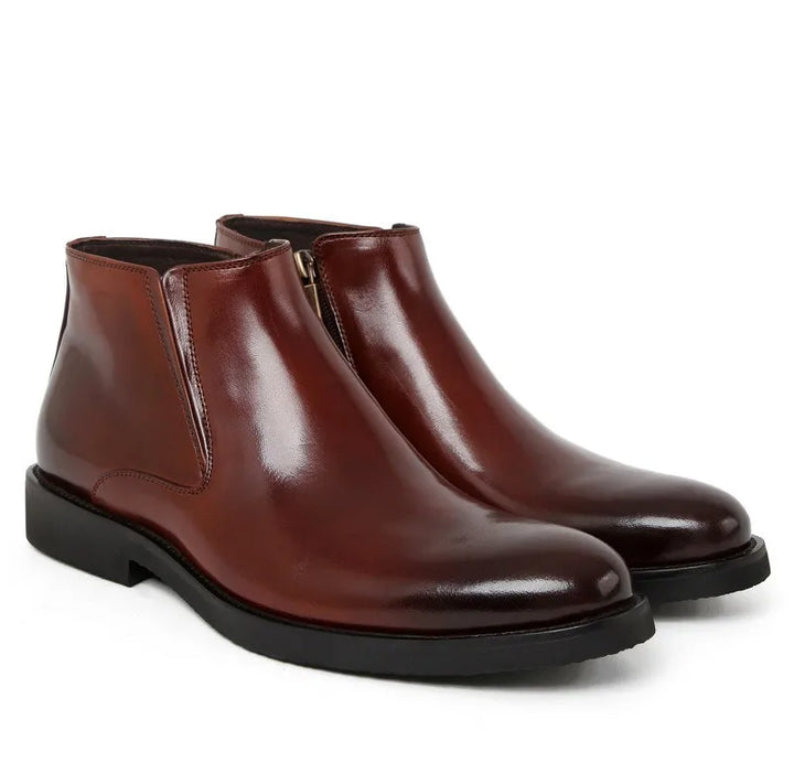 High-Top Cowhide Leather Men's Boots