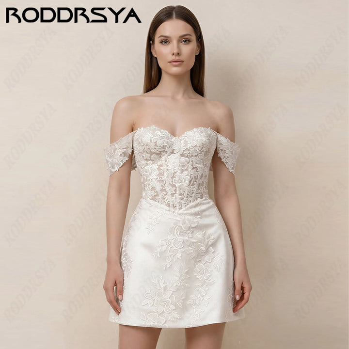 Sophisticated A-Line Short Wedding Dress