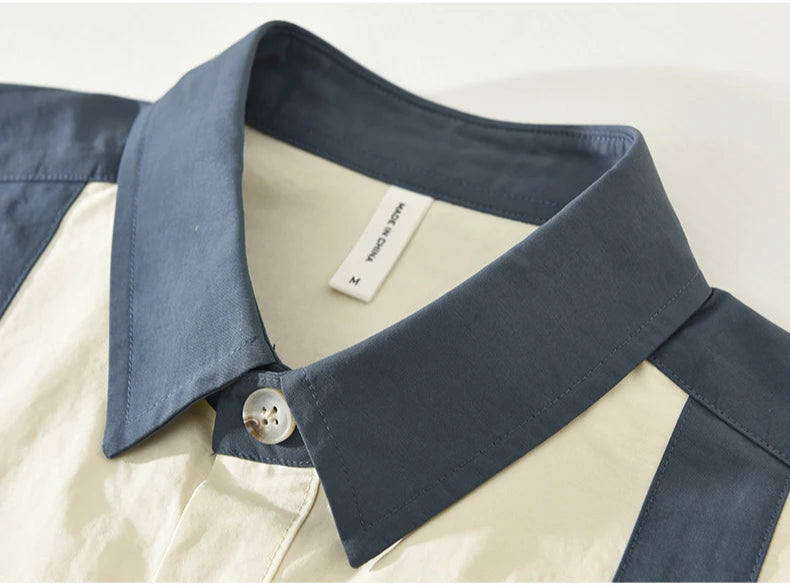 Stylish Patchwork Pure Cotton Shirt
