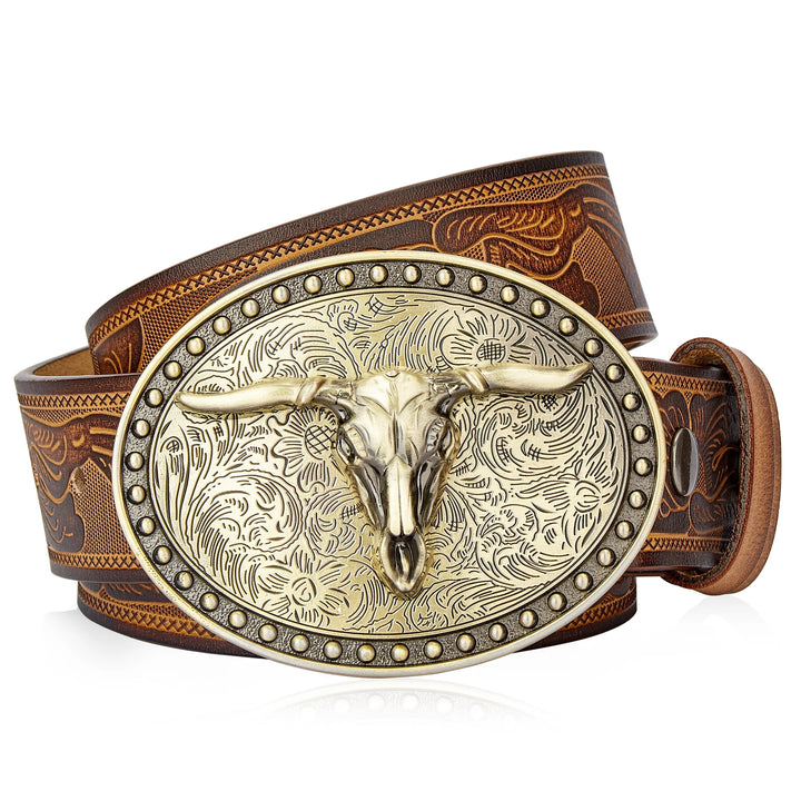 Smart Longhorn Bull Buckle Belt