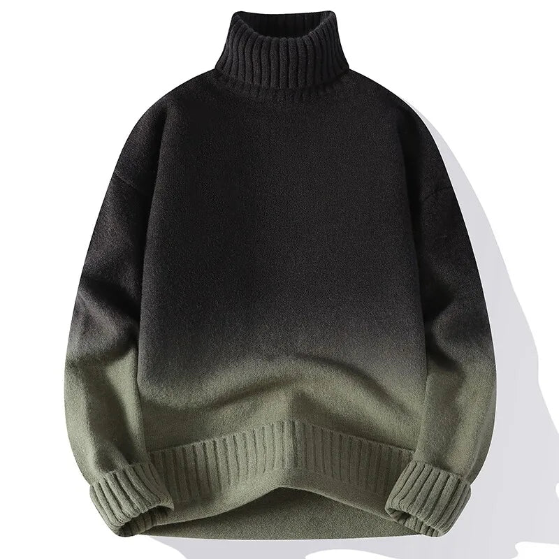 Charming Turtleneck Gradient Knitted Jumper
