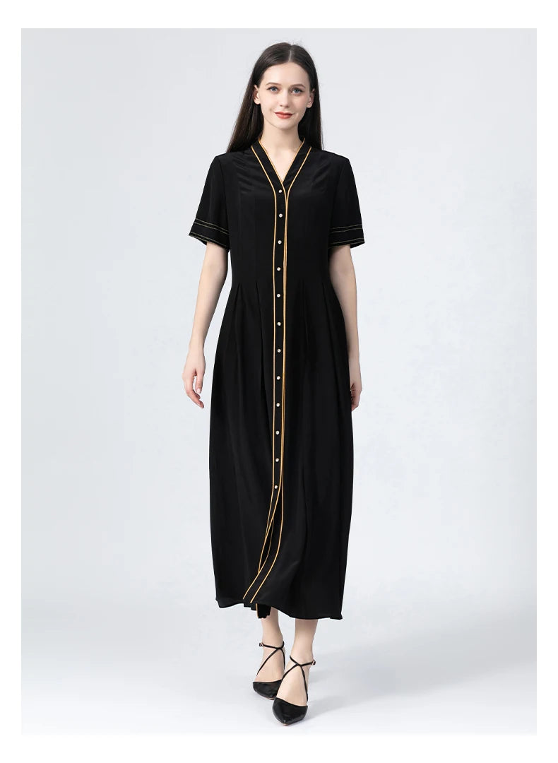 Glamourous Black Silk Formal Dress