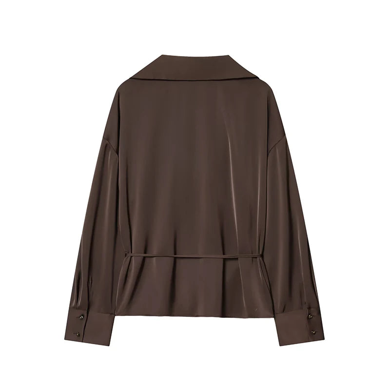Stunning Front Button Belted Shirt
