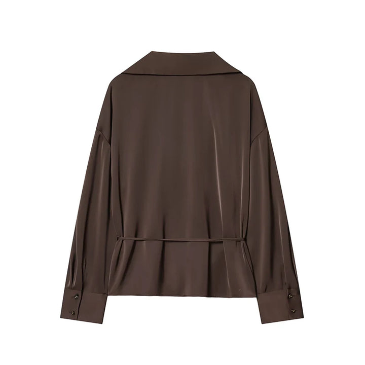 Stunning Front Button Belted Shirt