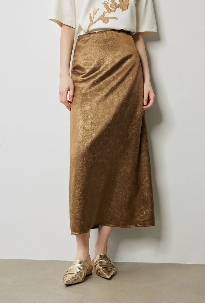 Hot Texture Ankle Length Skirt