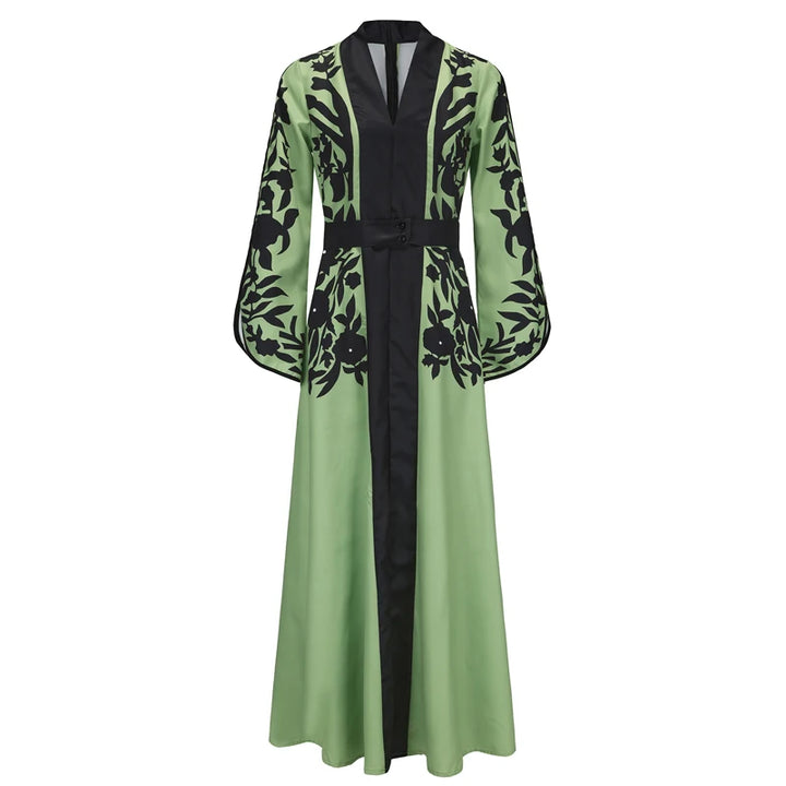 Trendy Flared Sleeves Abaya Dress