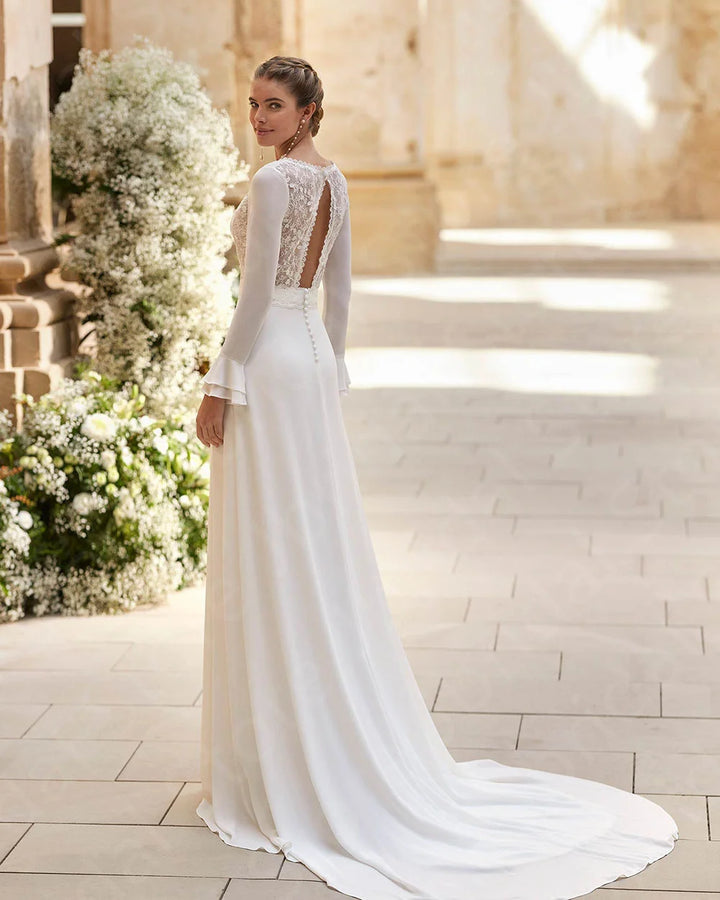 Luxury Cut-Out Back Wedding Dress