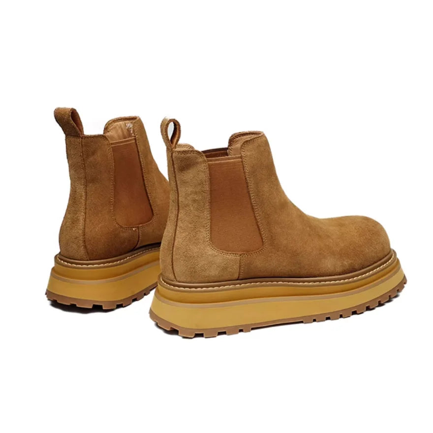 Light Thick-Soled British Style Chelsea Boots