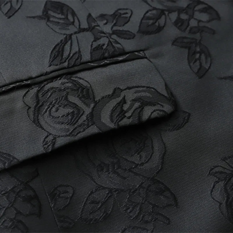 Delightful Rose Print Business Blazer