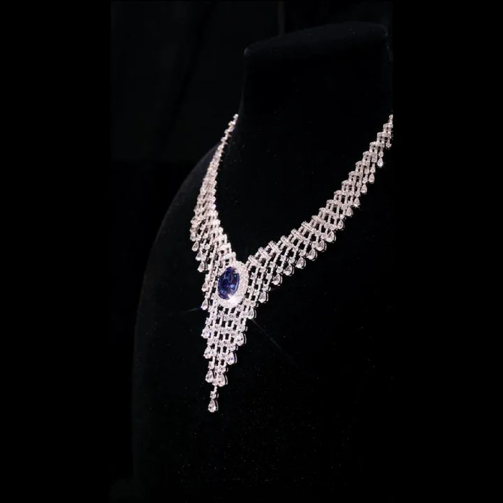 Lovely Tassel Oval Shape Zircon Necklace