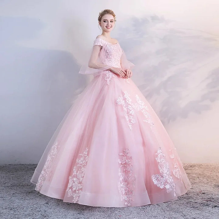 Exquisite Appliqued Tulle Ball Gown