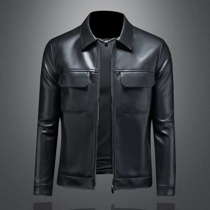 Luxury Faux Leather Biker Jacket