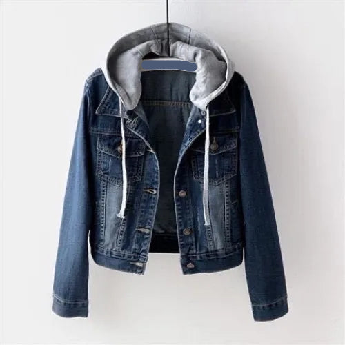Splice Slim Fit Short Denim Coat