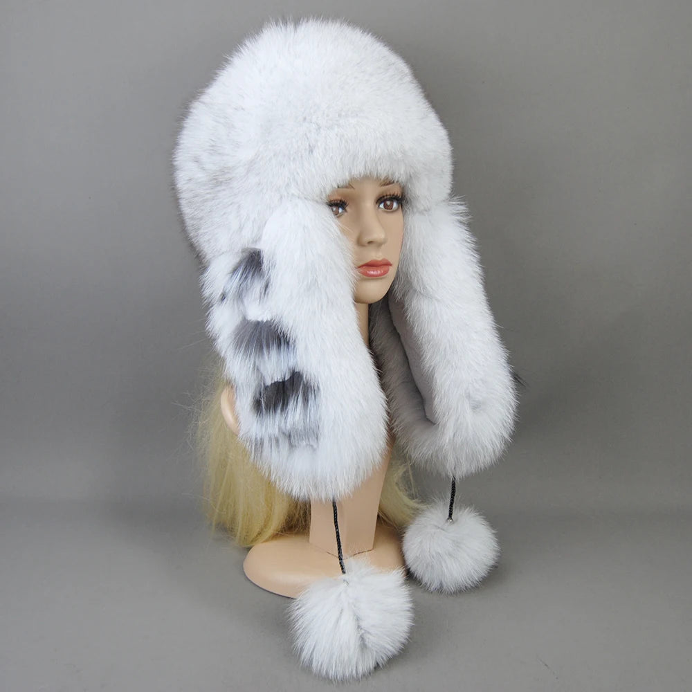 Warm Real Fur Bomber Hat