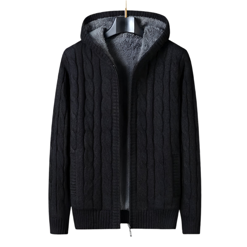 Stylish Wool-Lined Knitwear Cardigan