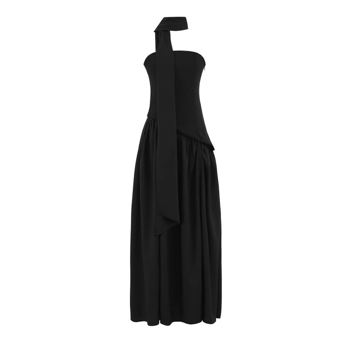 Smart Pleated High Slit Long Dress