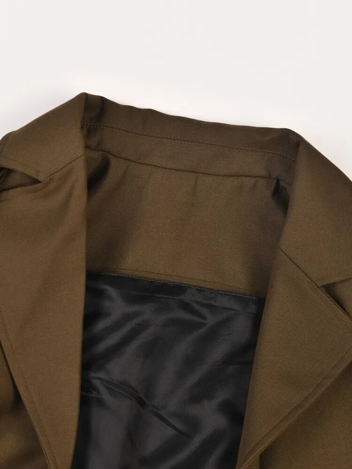 Lapel Long Sleeve Women's Loose Fit Jacket