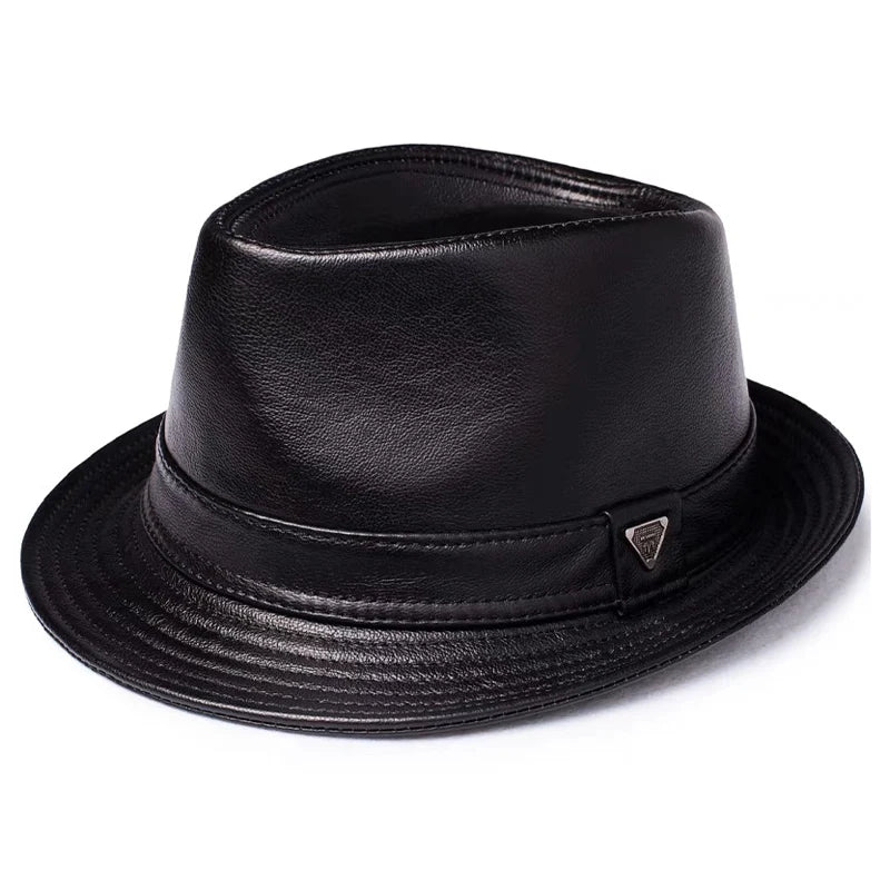 Stylish Cow Leather Gentleman Hat