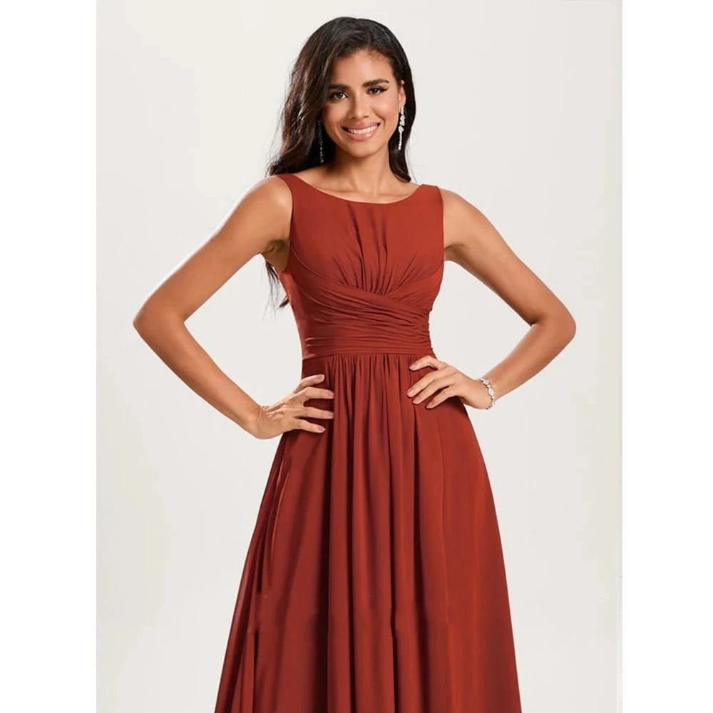 Graceful Scoop Neck Harmony Dress