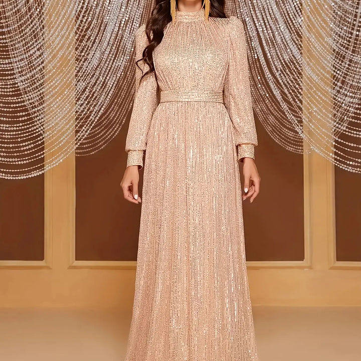 Delicate Long-Sleeve Maxi Dress