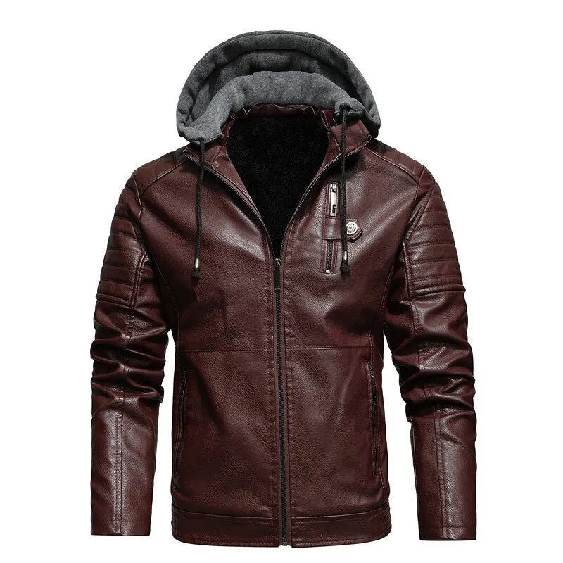 Faux Leather Men's Suede Jacket