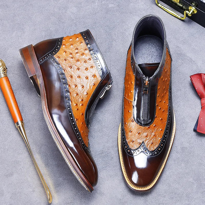 Trendy Front Zipper Ankle Boots