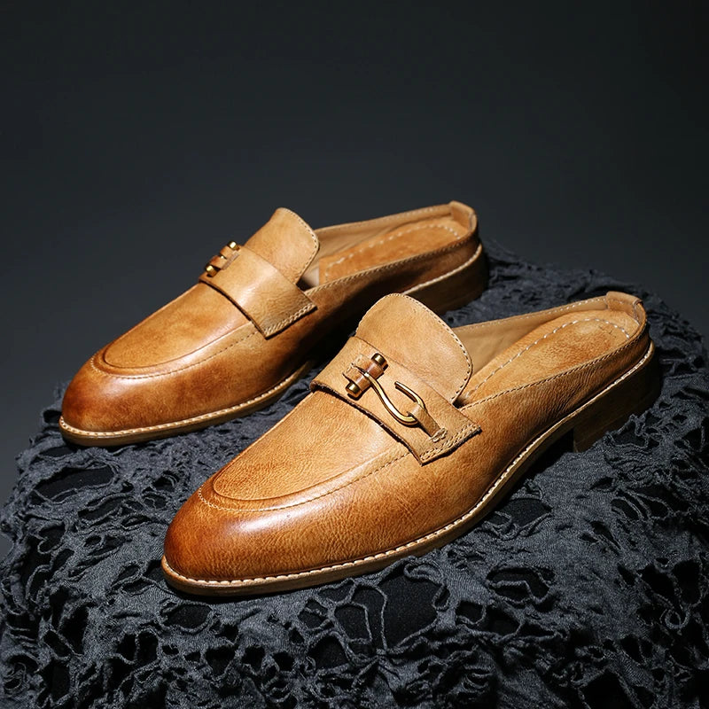 Italian Calfskin Pointed-Toe Mules