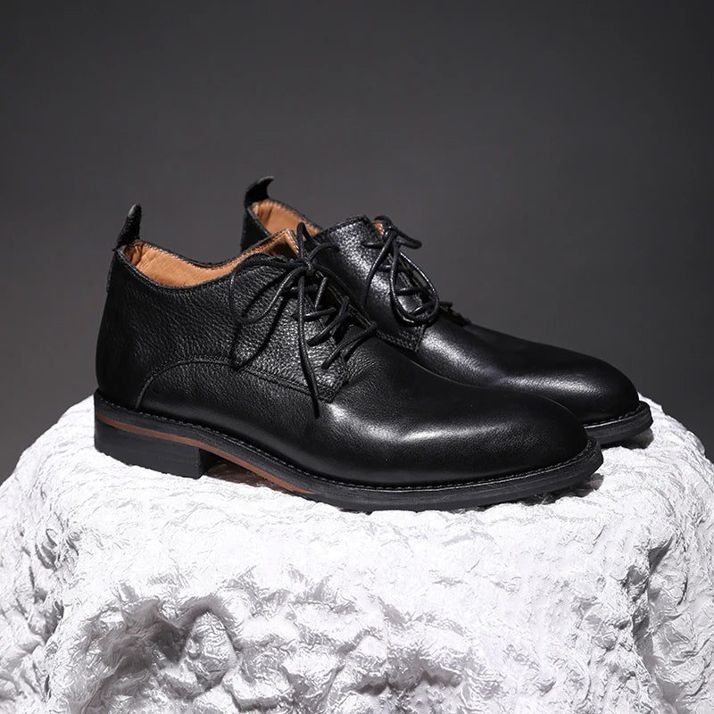 Elegant British Style Calf Leather Shoes