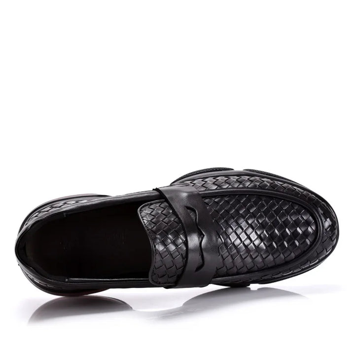 High-End Woven Leather Loafers