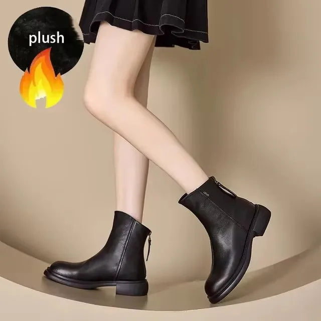 Warm Plush Flat Ankle Boots