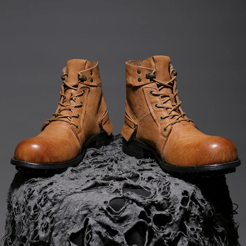 Goodyear-Welted High-top Leather Boots